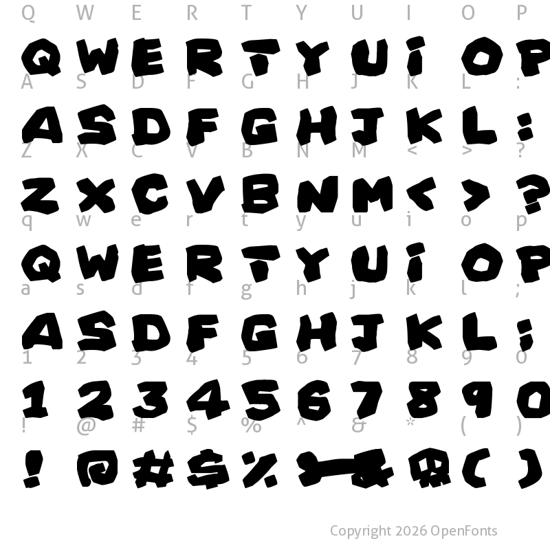 Character Map of Prehistoric Caveman Regular