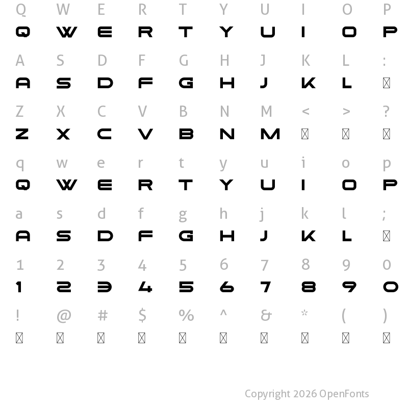 Character Map of Preon DEMO Regular