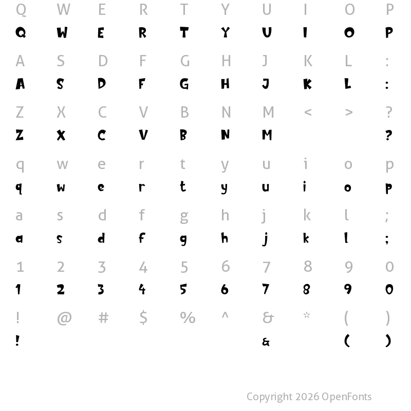 Character Map of Present Box DEMO Regular