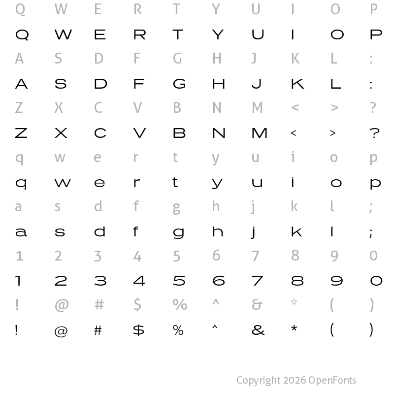 Character Map of Presicav Light