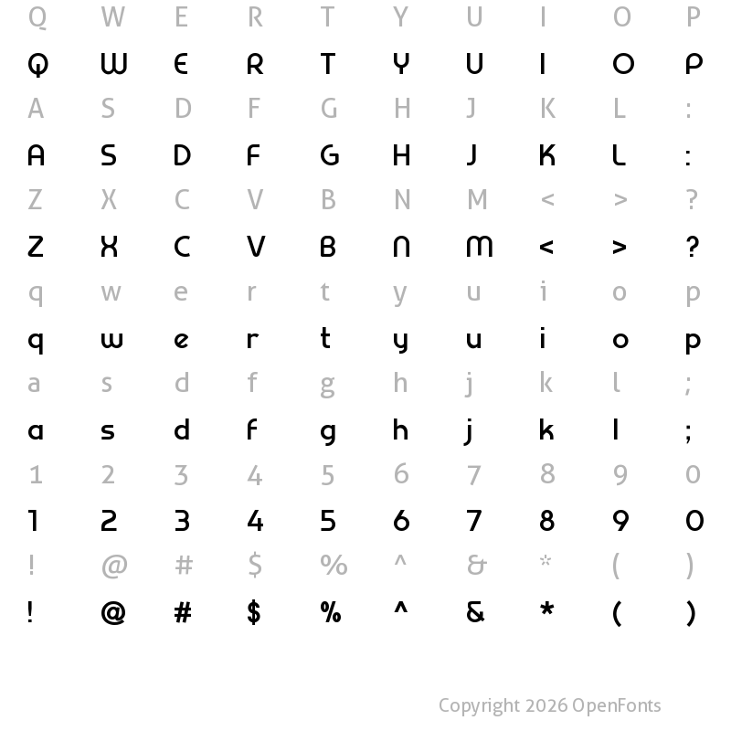 Character Map of Prestij Demo Bold