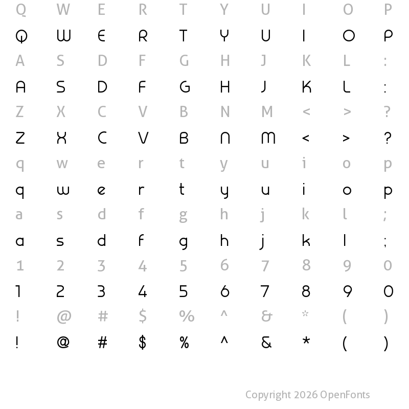 Character Map of Prestij Demo Regular