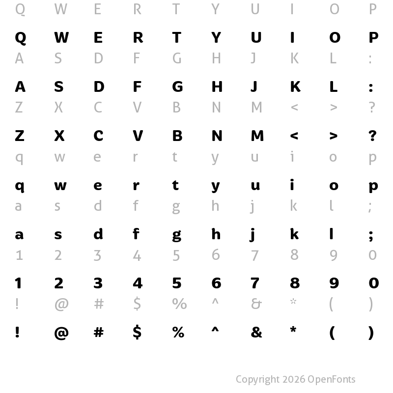 Character Map of Preuksa ExtraBold