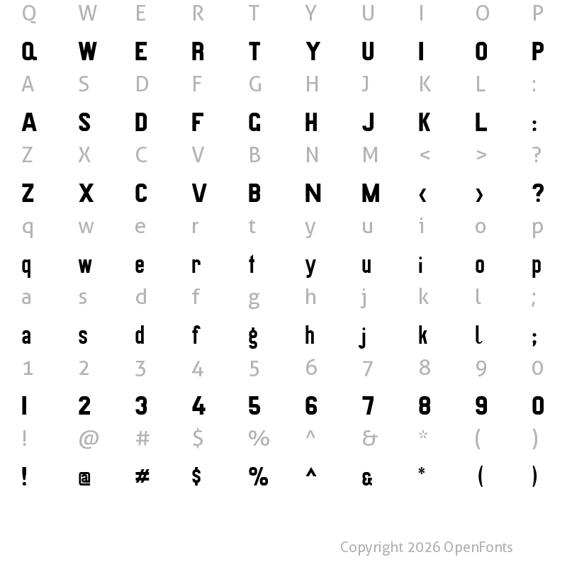 Character Map of Preussische VI 9 Regular