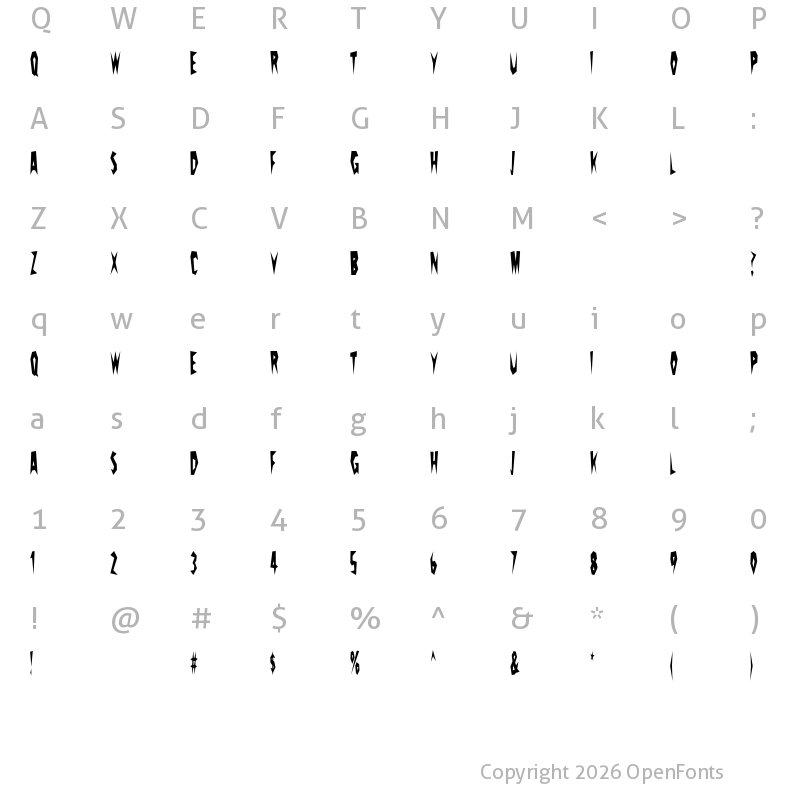Character Map of PricklyPear Regular