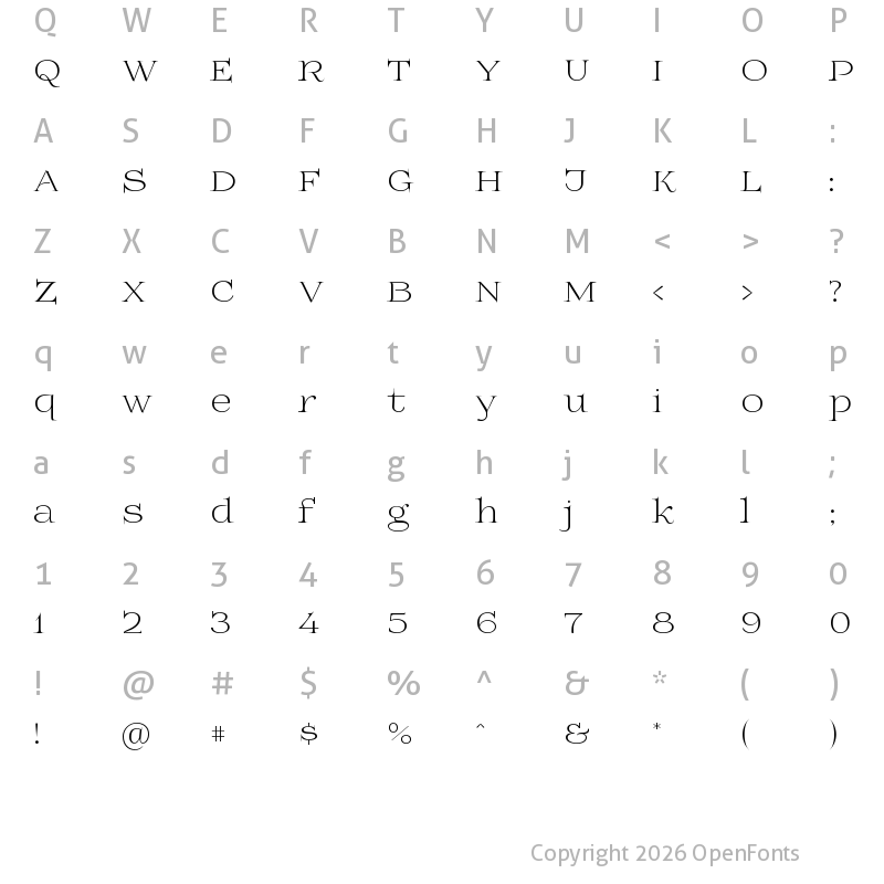 Character Map of Prida01 Light