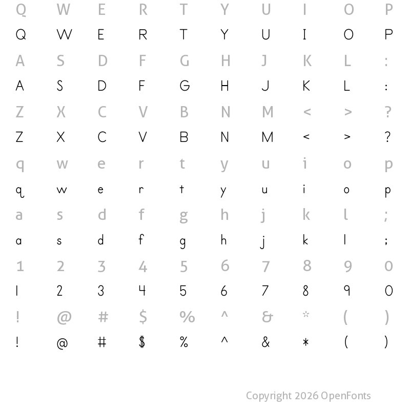 Character Map of Primer Print