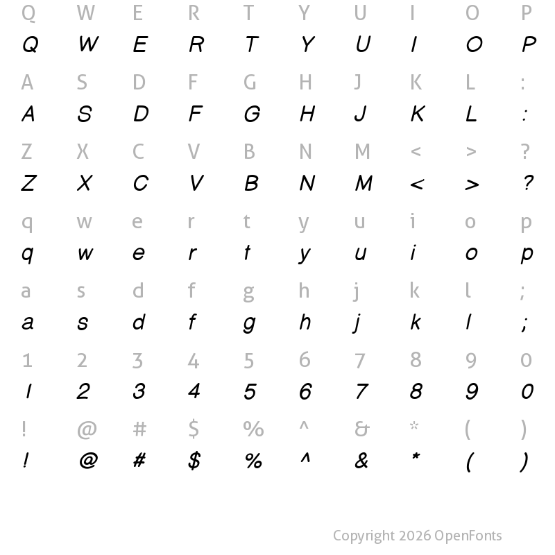 Character Map of PrinsesstartaDEMO BoldItalic