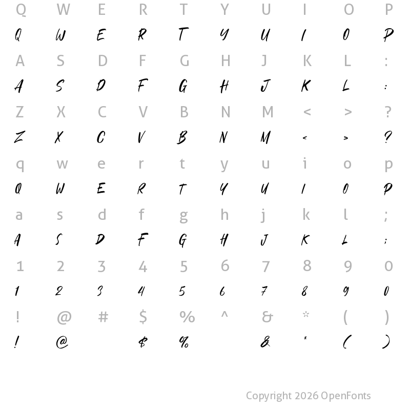 Character Map of Prodex Regular