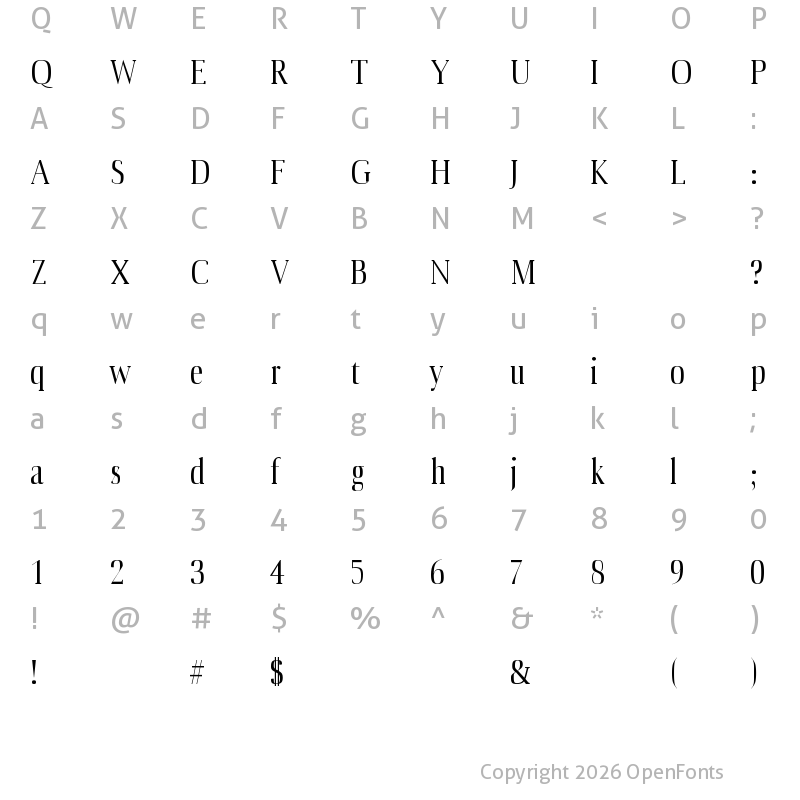 Character Map of Producer Regular