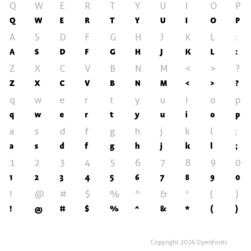 Character Map of Profile Pro Black