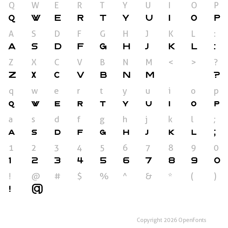 Character Map of Prom Regular