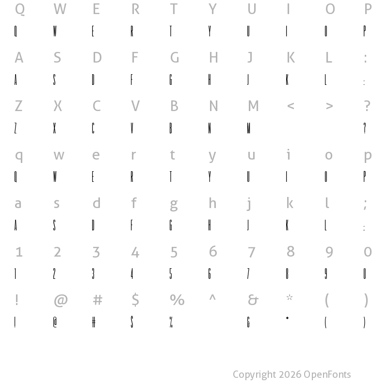 Character Map of Promenade de la Croisette Regular