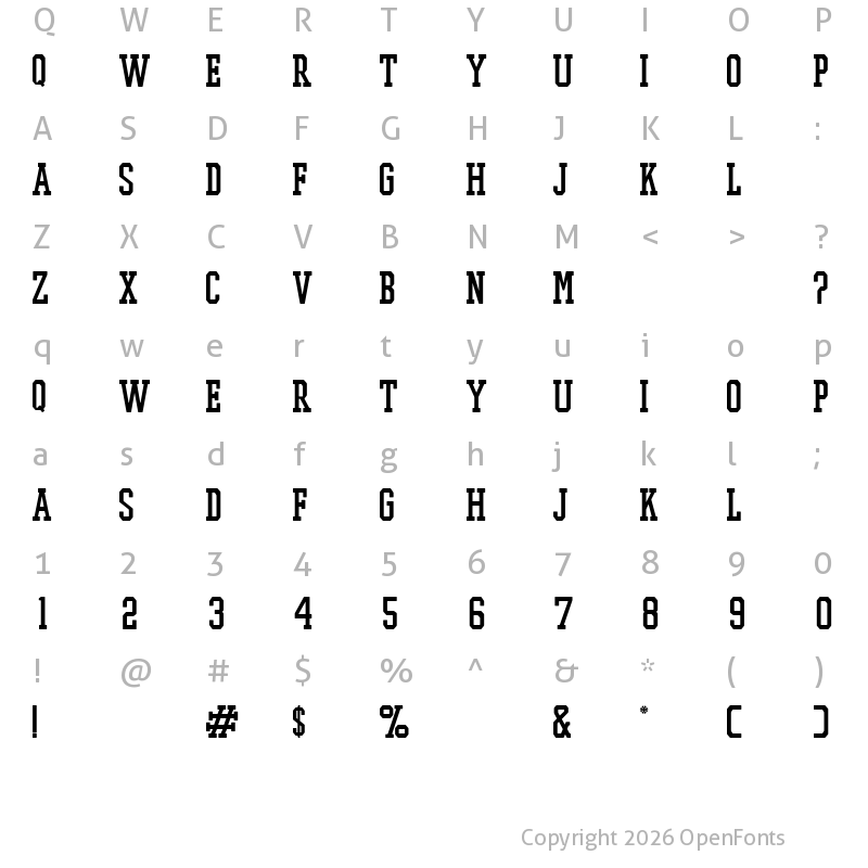 Character Map of PROMESH Regular