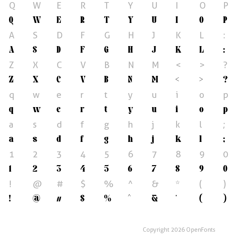 Character Map of Pronema Serif Regular