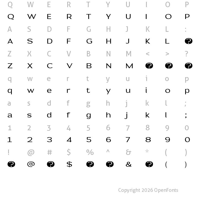 Character Map of Prose Sans Demo Medium