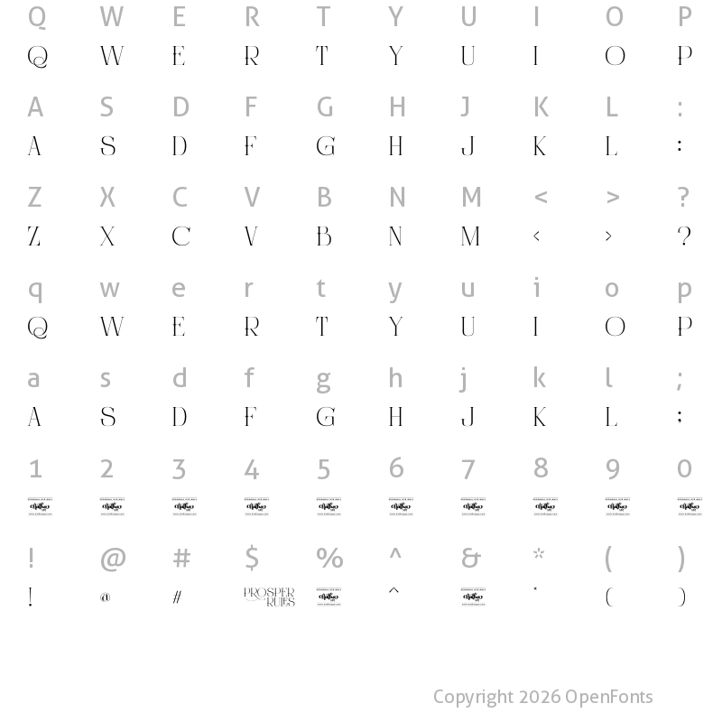 Character Map of Prosper Rules Regular