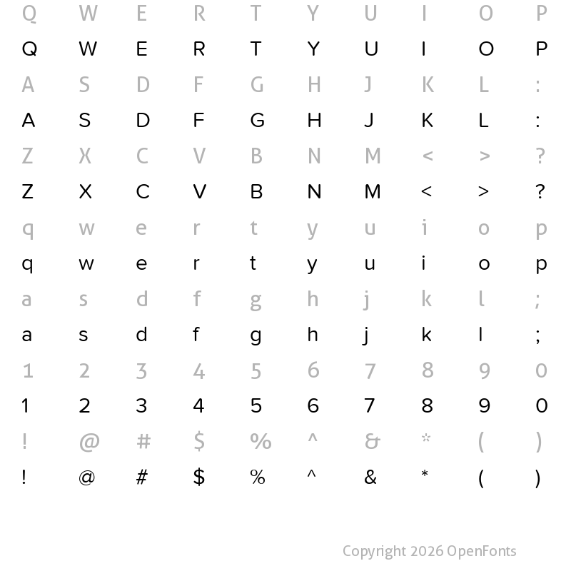 Character Map of ProximaNovaSoftW03-Regular Regular