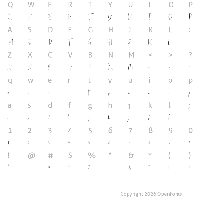 Character Map of PS-Ambiance Regular