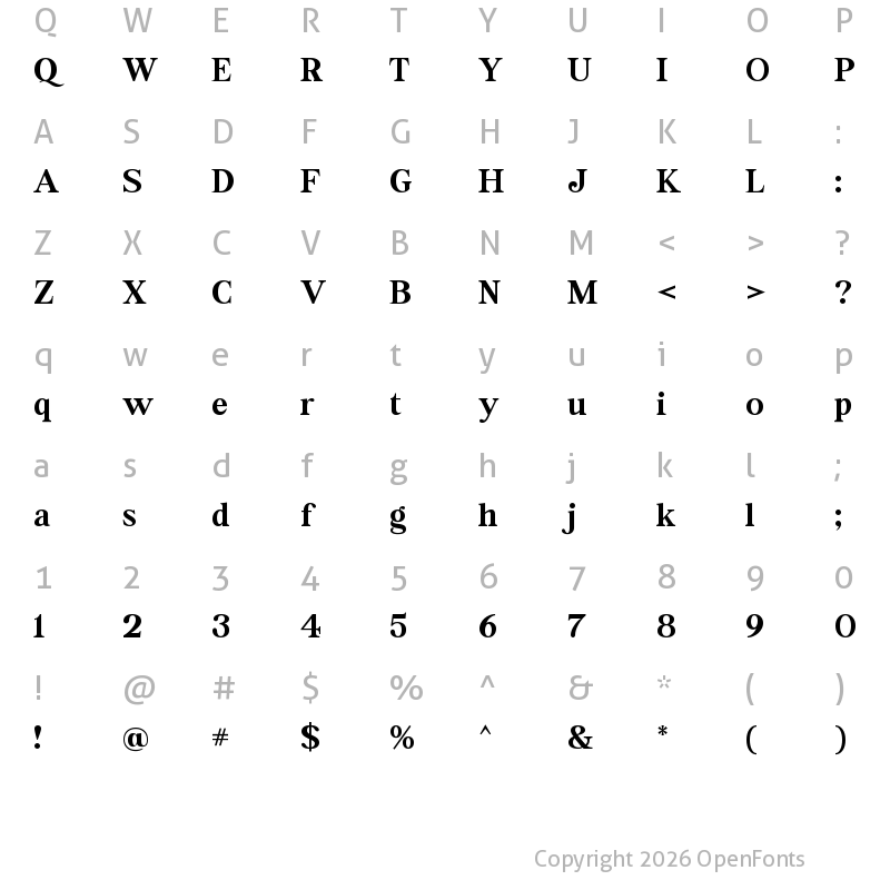 Character Map of PS-Haute Regular
