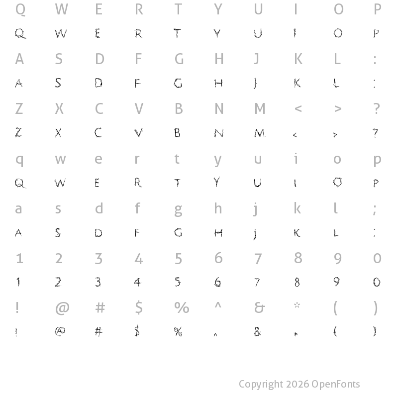 Character Map of Psychographia Regular