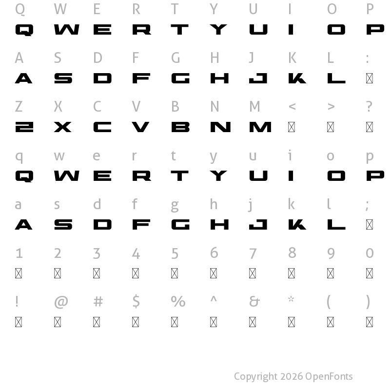 Character Map of PTG HANBOLD - DEMO Regular