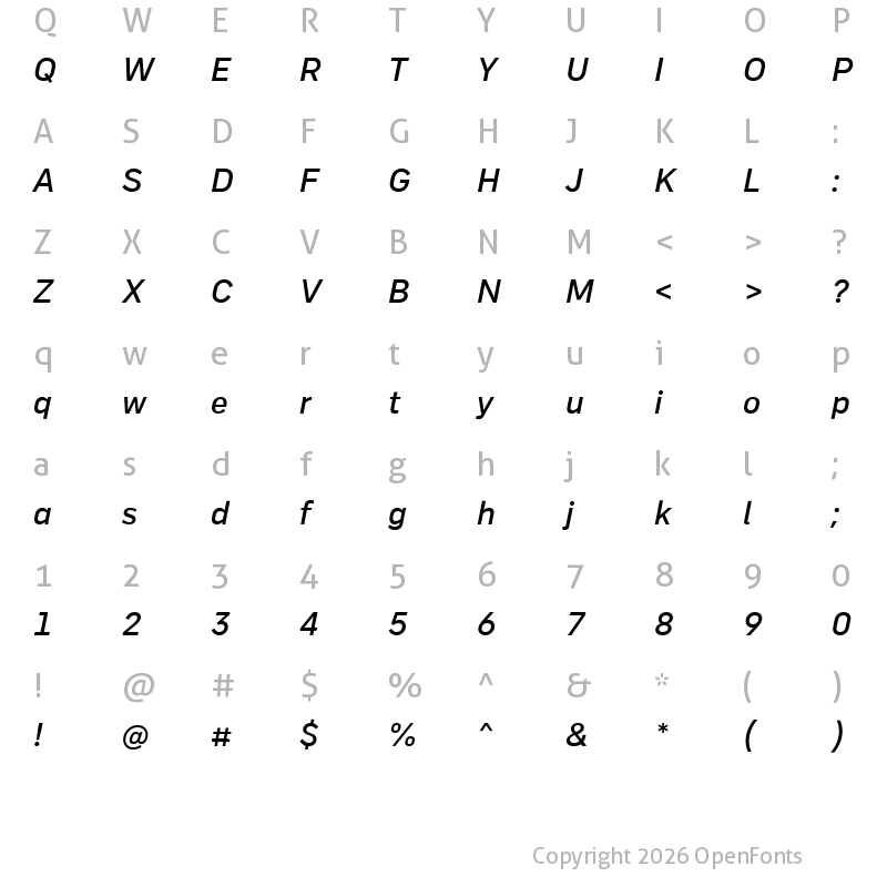 Character Map of Publik Demi