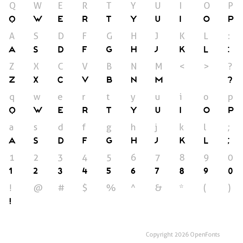Character Map of Publishers Regular