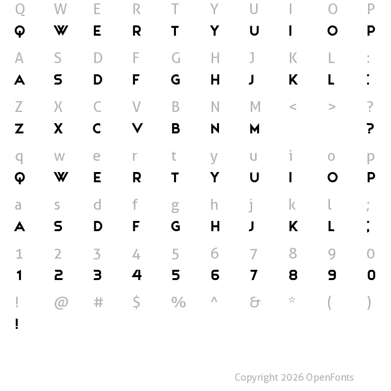 Character Map of Pudding Regular
