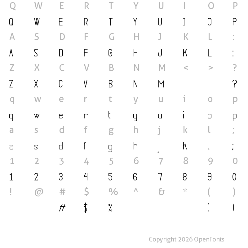 Character Map of Puente Nuevo St Regular