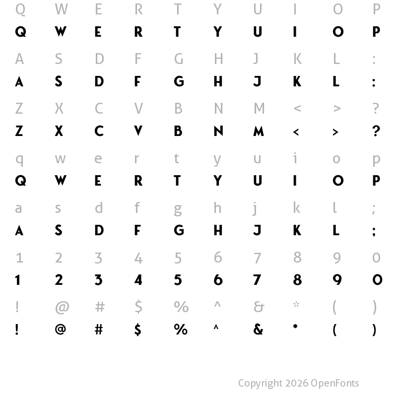 Character Map of Puerto Bold