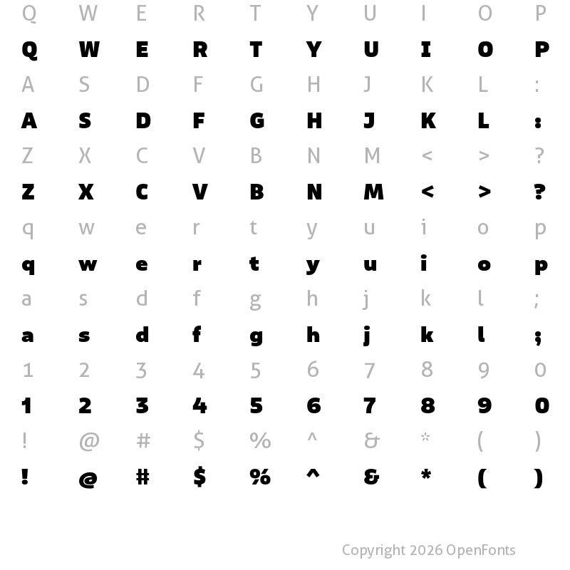 Character Map of Puffin Black