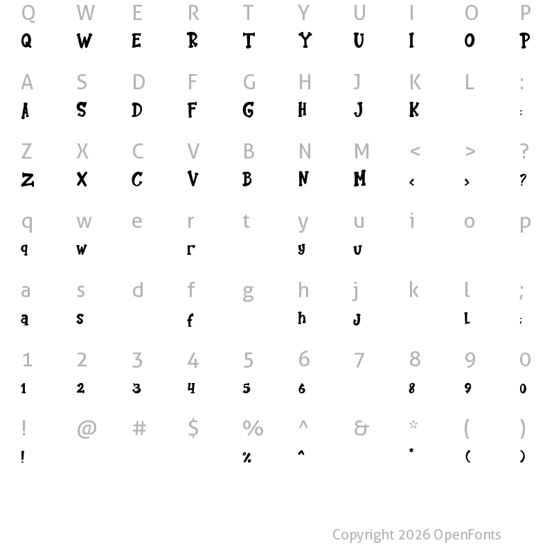 Character Map of Pumkins Halloween Regular