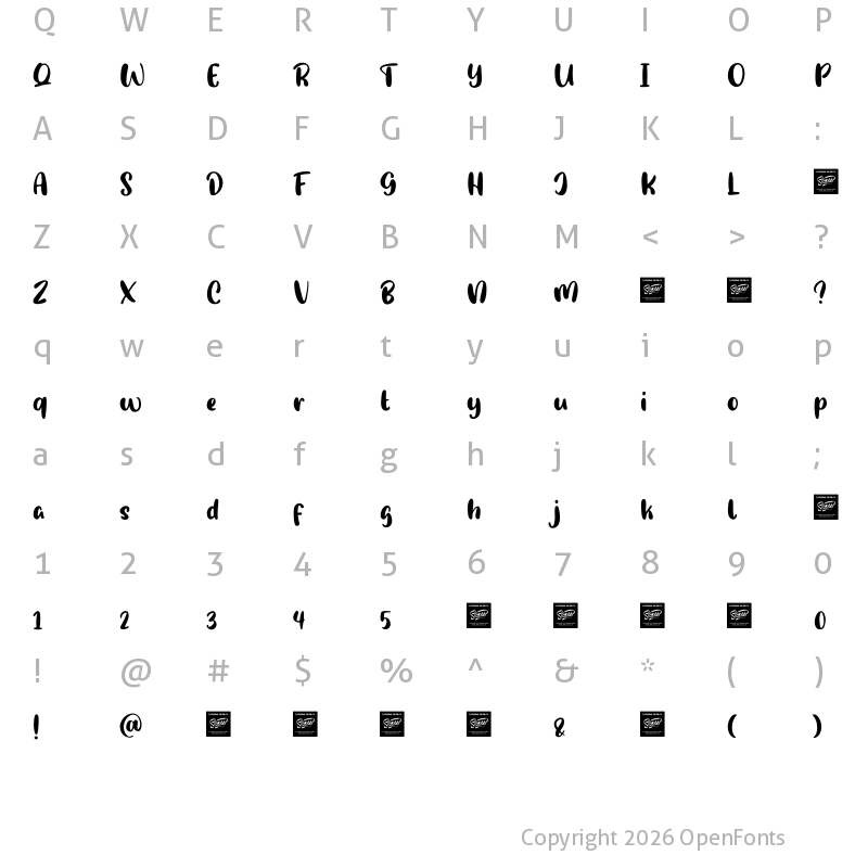 Character Map of Pumpkin Story Regular