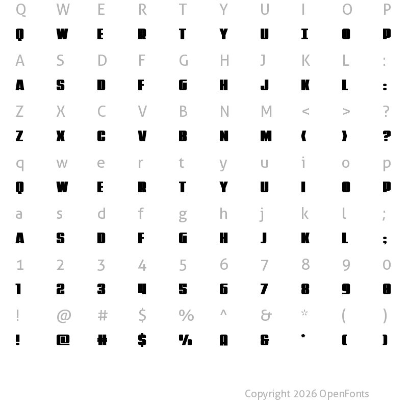 Character Map of Punch Expanded Regular