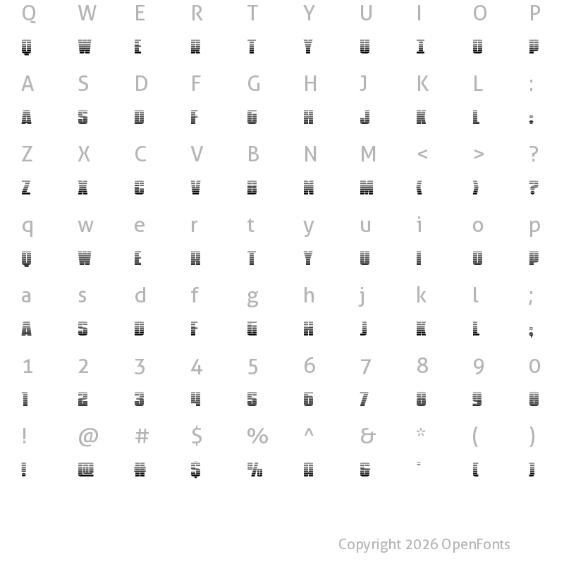 Character Map of Punch Gradient Regular