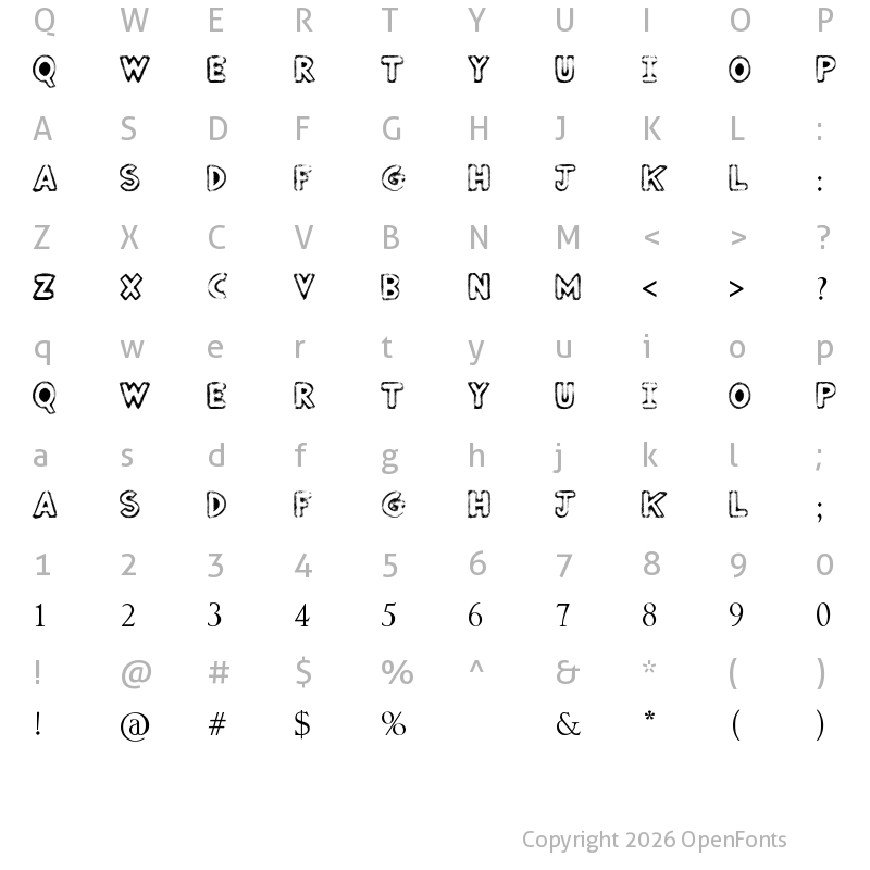 Character Map of Punked Out Regular