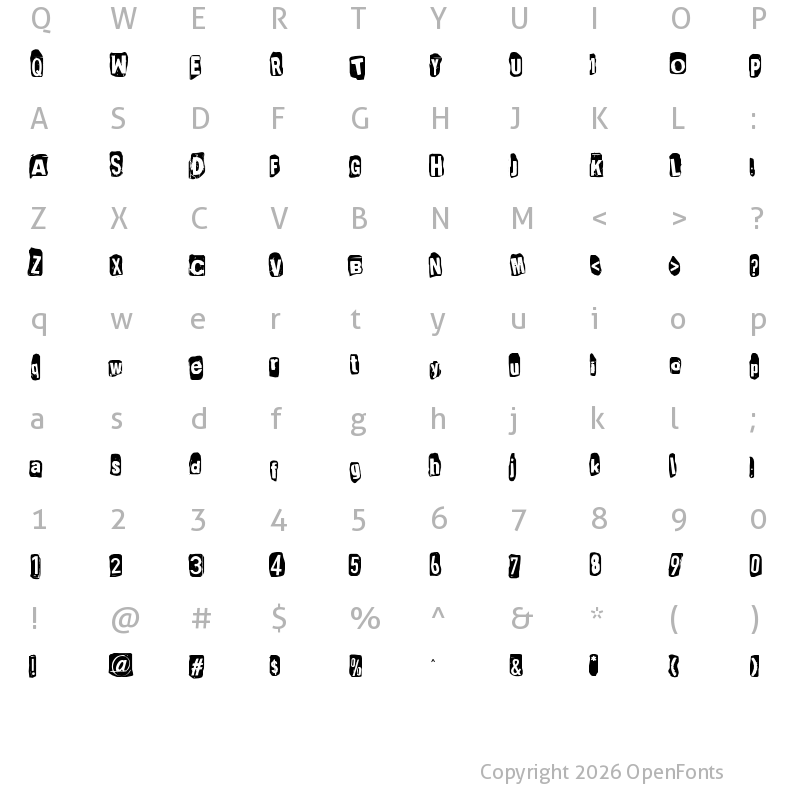 Character Map of Punk'snotdead Regular