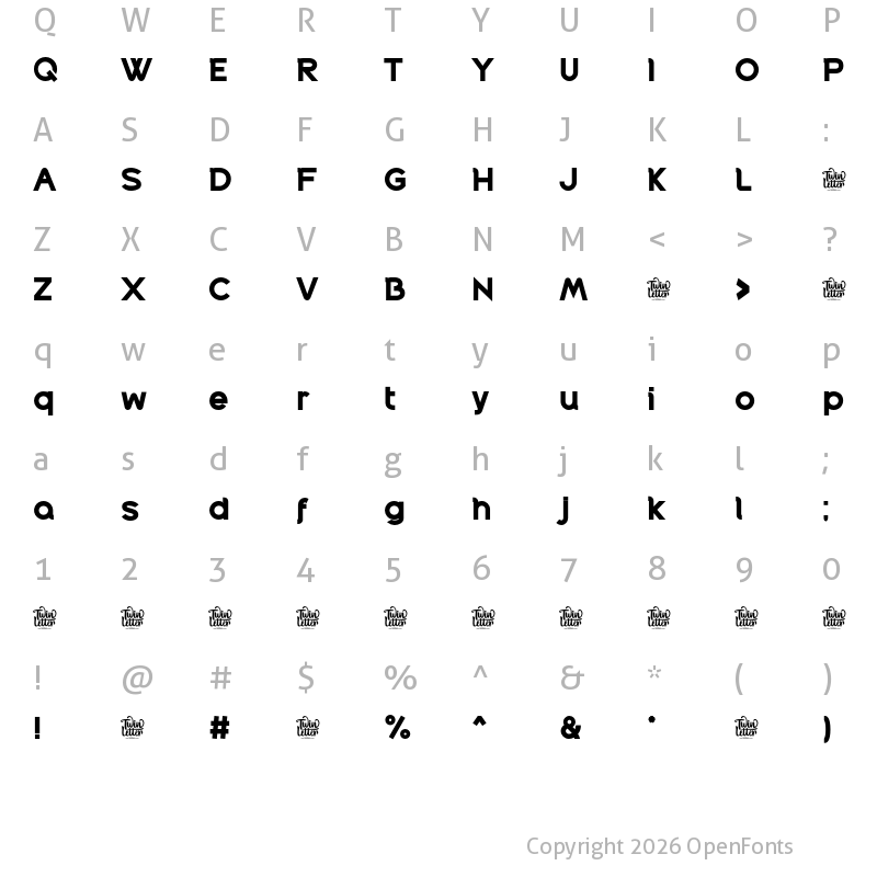Character Map of Puntodewa Black