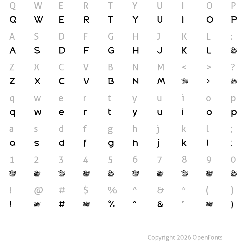 Character Map of Puntodewa Thin