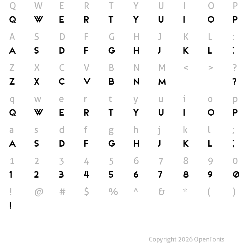 Character Map of Putz Regular