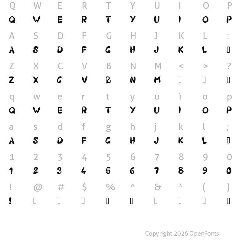 Character Map of PW403 Medium