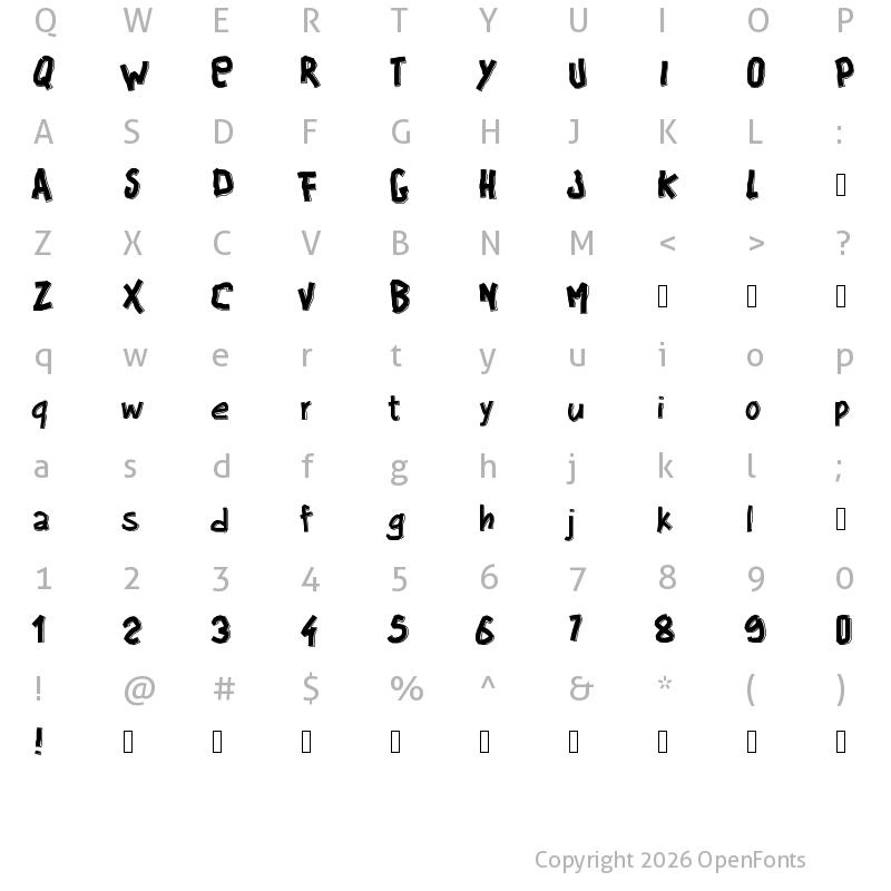 Character Map of PWBigblocks Medium