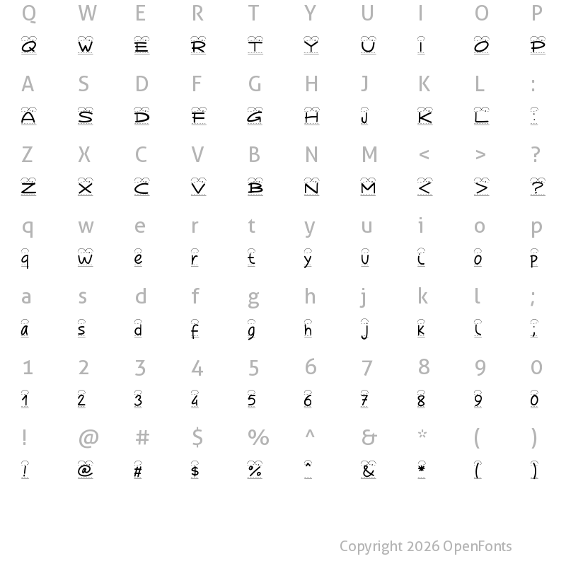 Character Map of PWBroderie Medium