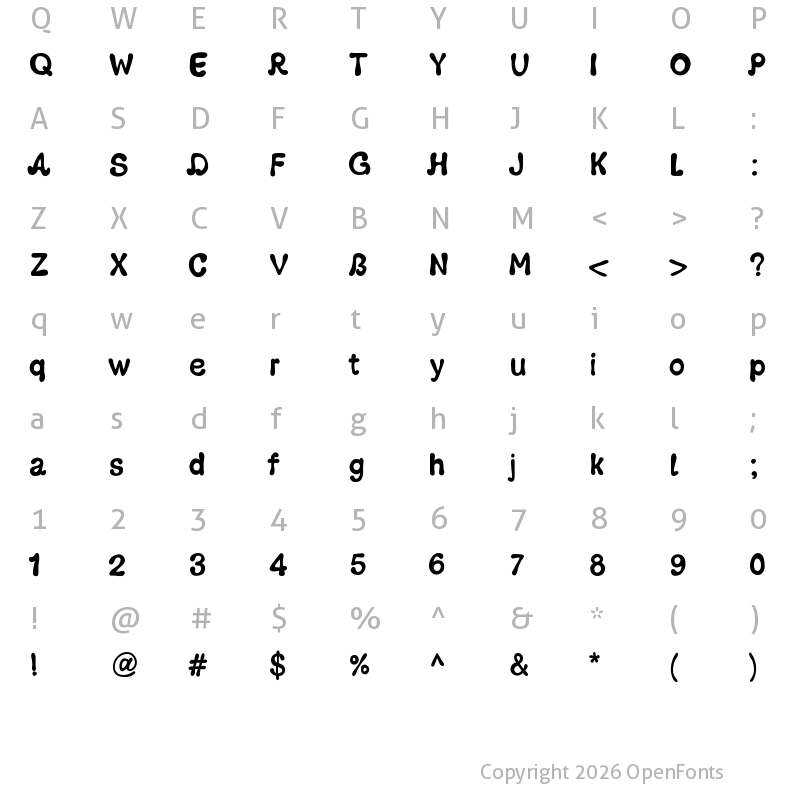 Character Map of PWGroovy Medium