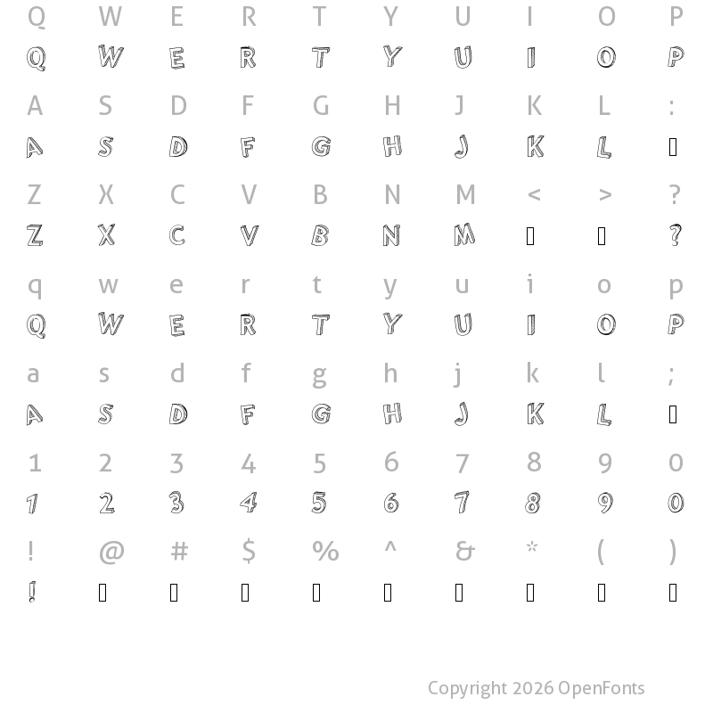 Character Map of PWShaded Medium