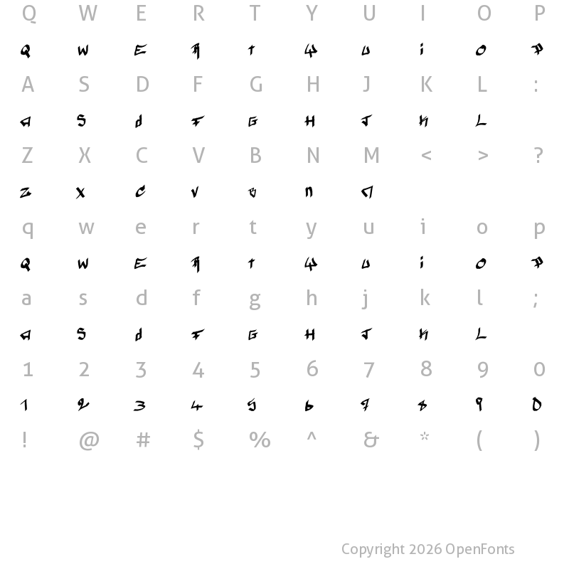 Character Map of Pyromane Pyromane