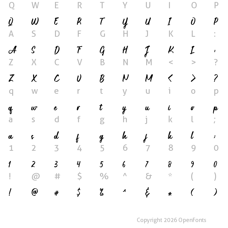 Character Map of Qaboos Regular