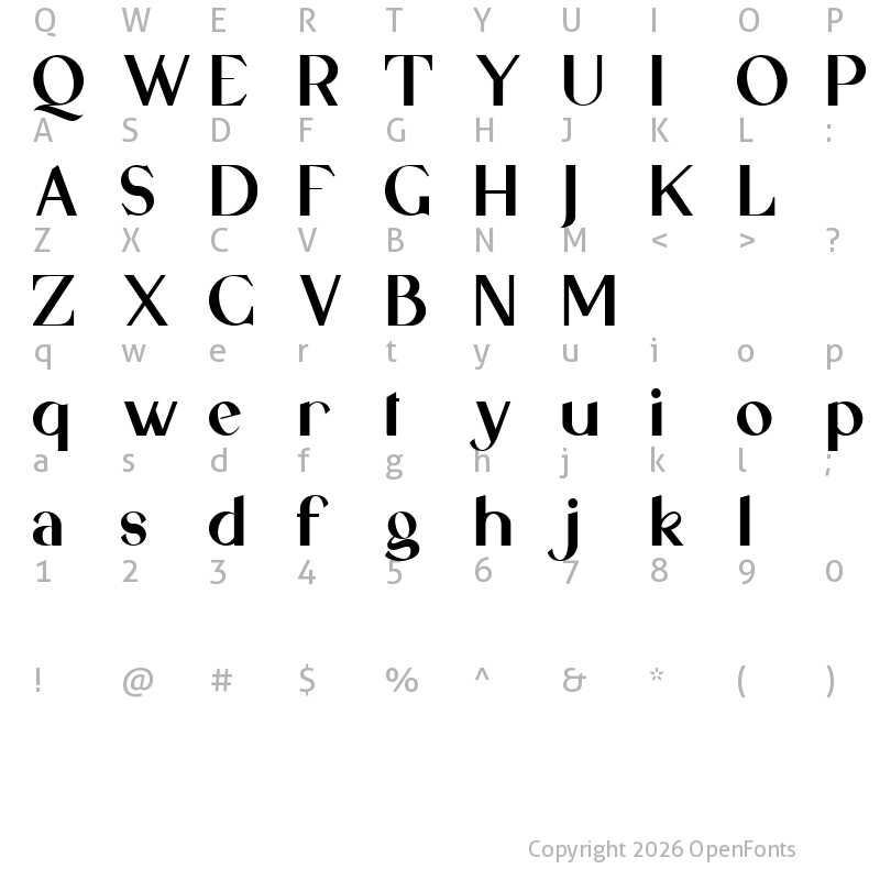 Character Map of Qaligo Sans Regular