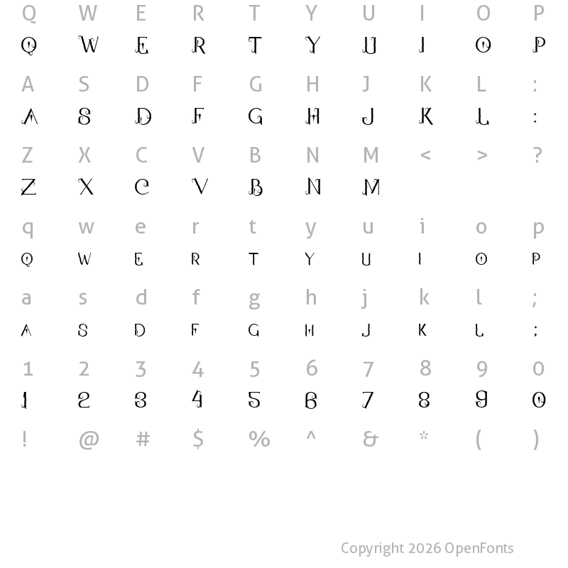 Character Map of Qallos Regular